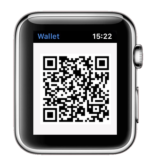 Apple Watch frame with QR code